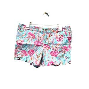 Jellies Be Jammin Lilly Pulitzer Walsh Shorts Women's Sz 8 Buttercup Scalloped